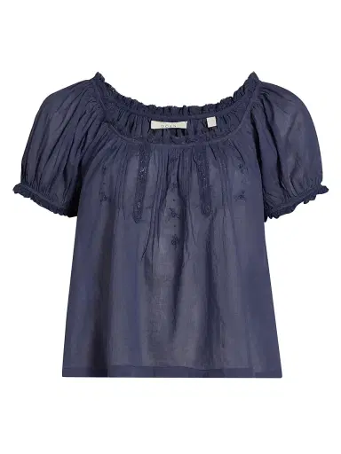 DÔEN Women's Frederica Cotton Top - Adriatic | Thumbnail 1 DÔEN Women's Frederica Cotton Top - Adriatic | Thumbnail 1