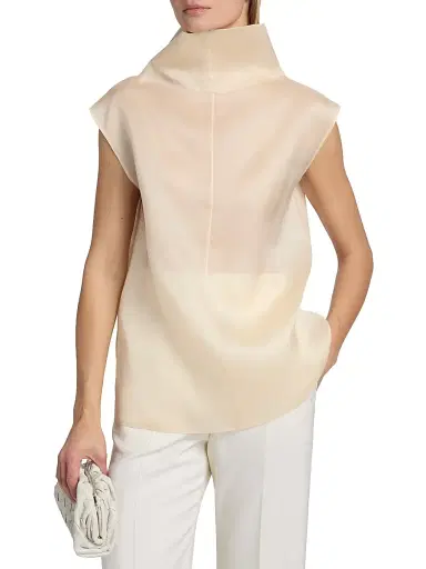 Altuzarra Women's Blaine Funnel Neck Silk Top - Opal | Thumbnail 3 Altuzarra Women's Blaine Funnel Neck Silk Top - Opal | Thumbnail 3