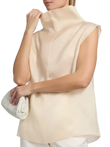 Altuzarra Women's Blaine Funnel Neck Silk Top - Opal | Thumbnail 6 Altuzarra Women's Blaine Funnel Neck Silk Top - Opal | Thumbnail 6