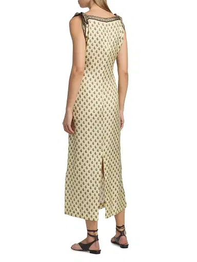 DÔEN Women's Amorette Paisley Silk Tie-Strap Midi-Dress - Sunlight Taormina Paisley | Thumbnail 5 DÔEN Women's Amorette Paisley Silk Tie-Strap Midi-Dress - Sunlight Taormina Paisley | Thumbnail 5