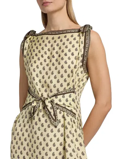 DÔEN Women's Amorette Paisley Silk Tie-Strap Midi-Dress - Sunlight Taormina Paisley | Thumbnail 6 DÔEN Women's Amorette Paisley Silk Tie-Strap Midi-Dress - Sunlight Taormina Paisley | Thumbnail 6