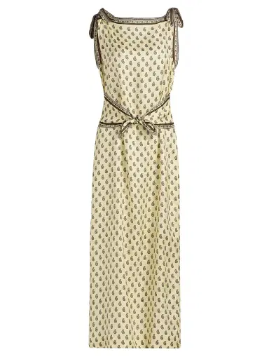 DÔEN Women's Amorette Paisley Silk Tie-Strap Midi-Dress - Sunlight Taormina Paisley | Thumbnail 1 DÔEN Women's Amorette Paisley Silk Tie-Strap Midi-Dress - Sunlight Taormina Paisley | Thumbnail 1