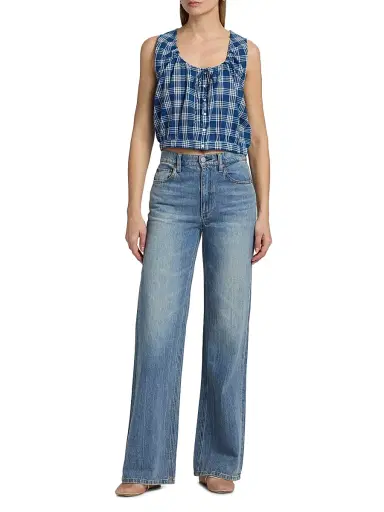DÔEN Women's Theo Plaid Cotton Top - Dorset Plaid | Thumbnail 2 DÔEN Women's Theo Plaid Cotton Top - Dorset Plaid | Thumbnail 2