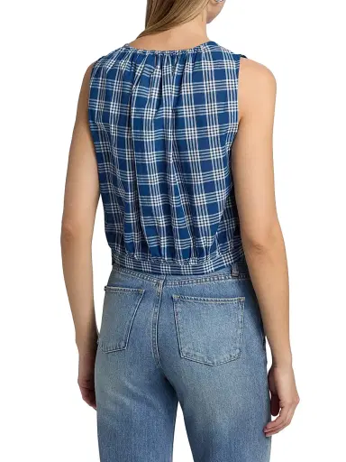 DÔEN Women's Theo Plaid Cotton Top - Dorset Plaid | Thumbnail 5 DÔEN Women's Theo Plaid Cotton Top - Dorset Plaid | Thumbnail 5