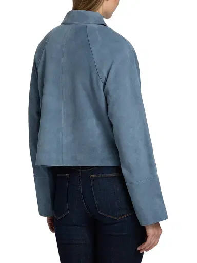 Tanya Taylor Women's Giget Suede Jacket - Steel Blue | Thumbnail 5 Tanya Taylor Women's Giget Suede Jacket - Steel Blue | Thumbnail 5
