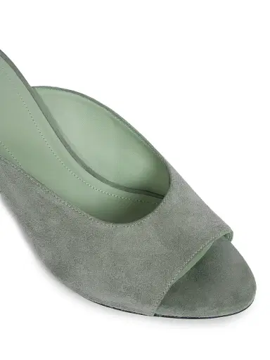 Balmain Women's 75MM Suede Mules - Faded Green | Thumbnail 5 Balmain Women's 75MM Suede Mules - Faded Green | Thumbnail 5