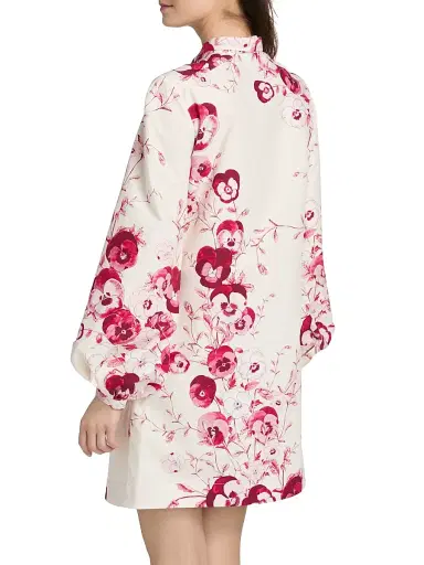 Giambattista Valli Women's Floral Cotton Poplin A-Line Minidress - Ivory Multi - Size 0 | Thumbnail 5 Giambattista Valli Women's Floral Cotton Poplin A-Line Minidress - Ivory Multi - Size 0 | Thumbnail 5