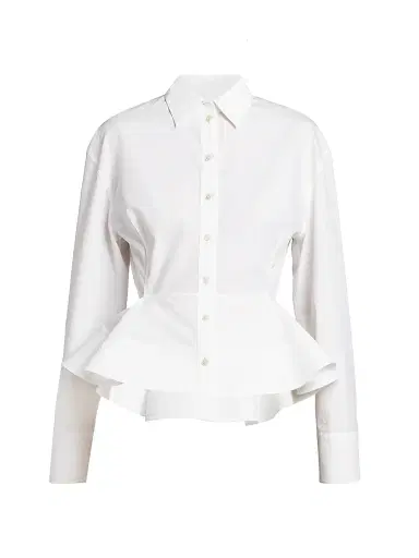 Stella McCartney Women's Poplin Cotton Peplum Shirt - Pure White - Size 12 | Thumbnail 1 Stella McCartney Women's Poplin Cotton Peplum Shirt - Pure White - Size 12 | Thumbnail 1