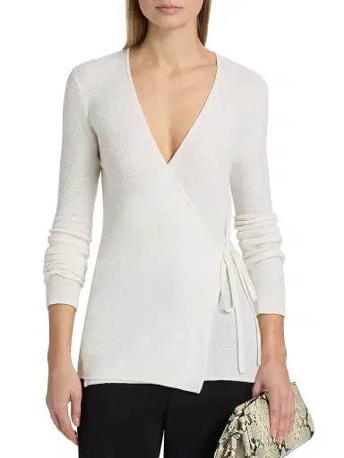 The Elder Statesman Women's Pebble Beth Wrap Cardigan - | Thumbnail 3 The Elder Statesman Women's Pebble Beth Wrap Cardigan - | Thumbnail 3