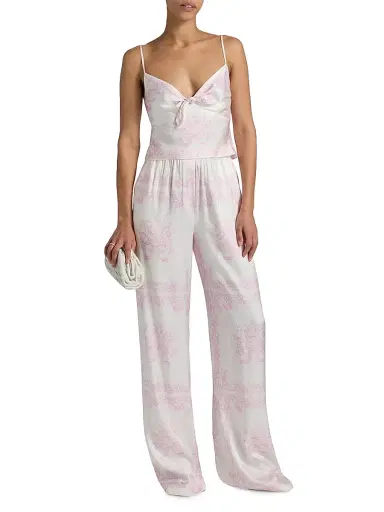 LoveShackFancy Women's Helia Printed Wide-Leg Pants - Ivory Heirloom - Size Large | Thumbnail 2 LoveShackFancy Women's Helia Printed Wide-Leg Pants - Ivory Heirloom - Size Large | Thumbnail 2