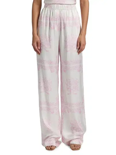 LoveShackFancy Women's Helia Printed Wide-Leg Pants - Ivory Heirloom - Size Large | Thumbnail 3 LoveShackFancy Women's Helia Printed Wide-Leg Pants - Ivory Heirloom - Size Large | Thumbnail 3