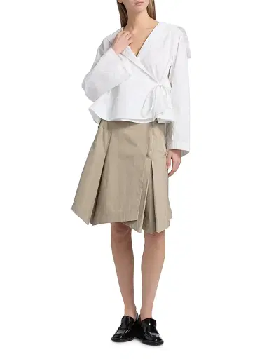 3.1 Phillip Lim Women's Sailor Cotton Wrap Shirt - White | Thumbnail 2 3.1 Phillip Lim Women's Sailor Cotton Wrap Shirt - White | Thumbnail 2