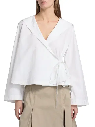 3.1 Phillip Lim Women's Sailor Cotton Wrap Shirt - White | Thumbnail 3 3.1 Phillip Lim Women's Sailor Cotton Wrap Shirt - White | Thumbnail 3