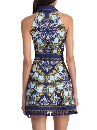 ALICE + OLIVIA Women's Lucy Sleeveless Mini-Shirtdress - Antique Scroll | Thumbnail 5 ALICE + OLIVIA Women's Lucy Sleeveless Mini-Shirtdress - Antique Scroll | Thumbnail 5
