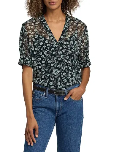 rag & bone Women's Taylor Floral Sheer Shirt - Salute Floral | Thumbnail 3 rag & bone Women's Taylor Floral Sheer Shirt - Salute Floral | Thumbnail 3