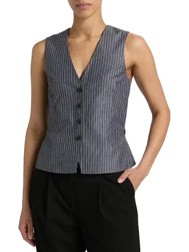 rag & bone Women's Paulette Striped Poplin Vest | Thumbnail 3 rag & bone Women's Paulette Striped Poplin Vest | Thumbnail 3