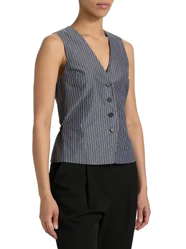 rag & bone Women's Paulette Striped Poplin Vest | Thumbnail 4 rag & bone Women's Paulette Striped Poplin Vest | Thumbnail 4