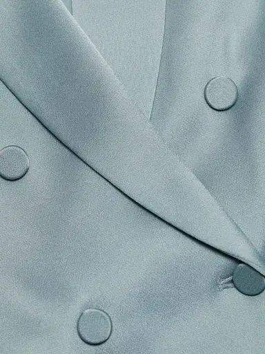 Lapointe Women's Satin Double-Breasted Blazer - Light Slate - Size 12 | Thumbnail 7 Lapointe Women's Satin Double-Breasted Blazer - Light Slate - Size 12 | Thumbnail 7