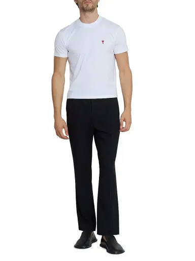 AMI Paris Men's Pull-On Wool Trousers - Noir | Thumbnail 2 AMI Paris Men's Pull-On Wool Trousers - Noir | Thumbnail 2