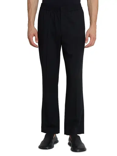 AMI Paris Men's Pull-On Wool Trousers - Noir | Thumbnail 3 AMI Paris Men's Pull-On Wool Trousers - Noir | Thumbnail 3