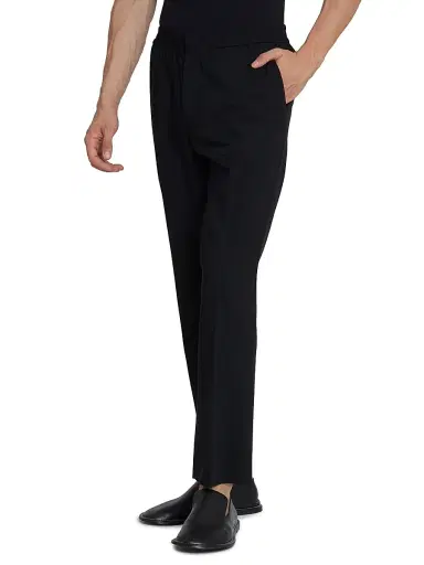 AMI Paris Men's Pull-On Wool Trousers - Noir | Thumbnail 4 AMI Paris Men's Pull-On Wool Trousers - Noir | Thumbnail 4