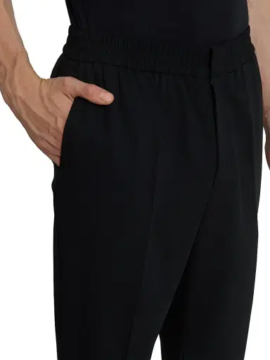 AMI Paris Men's Pull-On Wool Trousers - Noir | Thumbnail 6 AMI Paris Men's Pull-On Wool Trousers - Noir | Thumbnail 6