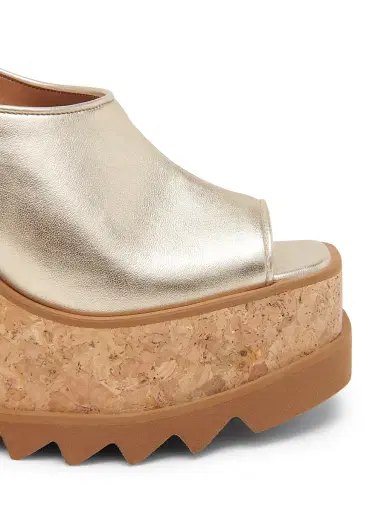 Stella McCartney Women's Sneakelyse 120MM Metallic Leather Platform Slingback Sandals - Pale Gold | Thumbnail 5 Stella McCartney Women's Sneakelyse 120MM Metallic Leather Platform Slingback Sandals - Pale Gold | Thumbnail 5