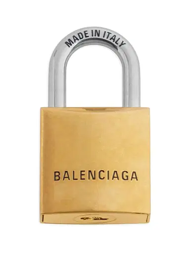 Balenciaga Women's BB Padlock Charm Keychain - Gold Silver | Thumbnail 2 Balenciaga Women's BB Padlock Charm Keychain - Gold Silver | Thumbnail 2