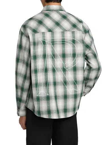 Represent Men's Plaid Waffle Cotton Flannel Shirt - Dark Green - Size XXL | Thumbnail 5 Represent Men's Plaid Waffle Cotton Flannel Shirt - Dark Green - Size XXL | Thumbnail 5