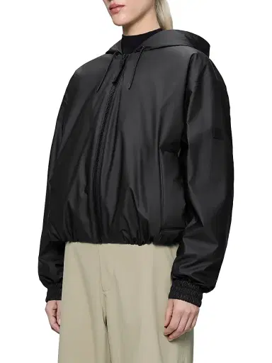 Rains Women's Lohja Crop Bomber Jacket - Black - Size XL | Thumbnail 5 Rains Women's Lohja Crop Bomber Jacket - Black - Size XL | Thumbnail 5