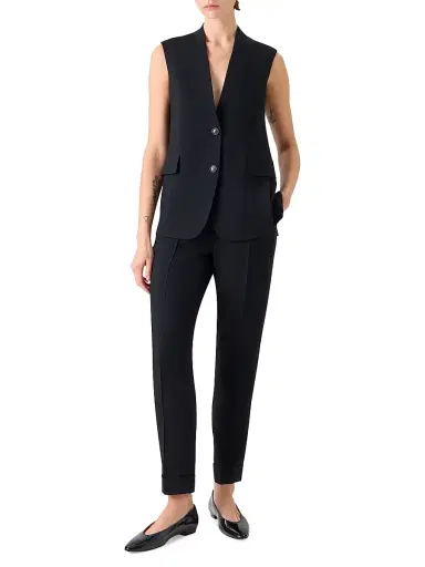 Akris Women's Chris Wool-Blend Tapered Pants - Black - Size 14 | Thumbnail 2 Akris Women's Chris Wool-Blend Tapered Pants - Black - Size 14 | Thumbnail 2