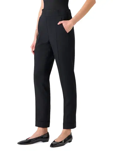 Akris Women's Chris Wool-Blend Tapered Pants - Black - Size 14 | Thumbnail 4 Akris Women's Chris Wool-Blend Tapered Pants - Black - Size 14 | Thumbnail 4