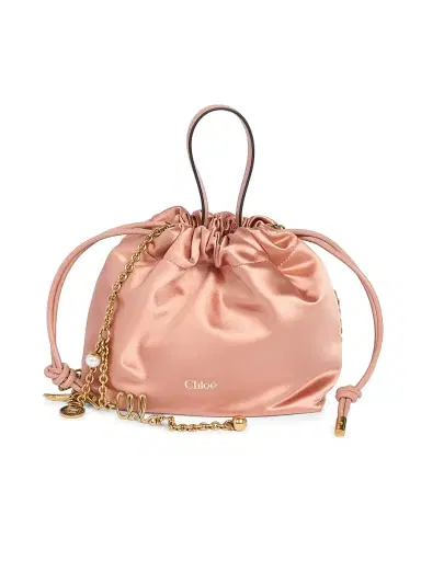 Chloé Women's Icons Mini Satin Clutch Bag - Summery Beige | Thumbnail 1 Chloé Women's Icons Mini Satin Clutch Bag - Summery Beige | Thumbnail 1