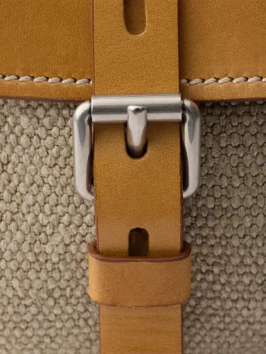 Prada Women's Bonnie Linen and Leather East West Bag - Beige Khaki | Thumbnail 5 Prada Women's Bonnie Linen and Leather East West Bag - Beige Khaki | Thumbnail 5