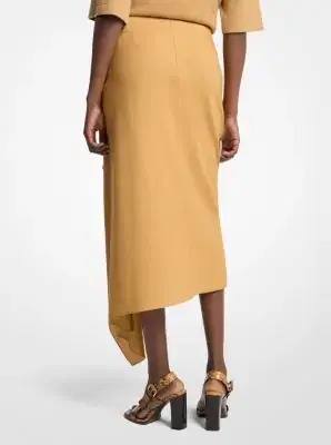 Michael Kors Collection Viscose and Linen Cascade Skirt in Natural | Thumbnail 3 Michael Kors Collection Viscose and Linen Cascade Skirt in Natural | Thumbnail 3