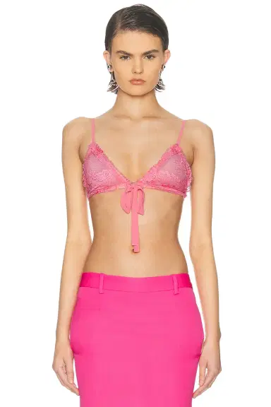The Attico Bow Lace Bra | Thumbnail 1 The Attico Bow Lace Bra | Thumbnail 1