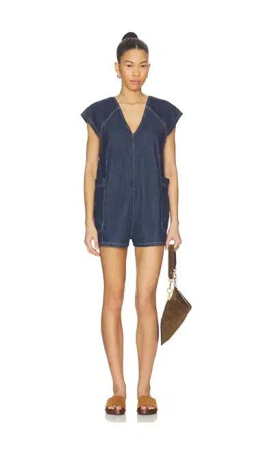 Free People x We The Free Free Fall Denim Romper | Thumbnail 1 Free People x We The Free Free Fall Denim Romper | Thumbnail 1