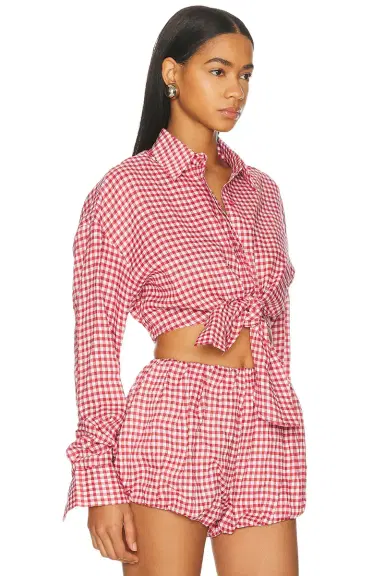 Aexae Linen Shirt Tie Top | Thumbnail 2 Aexae Linen Shirt Tie Top | Thumbnail 2
