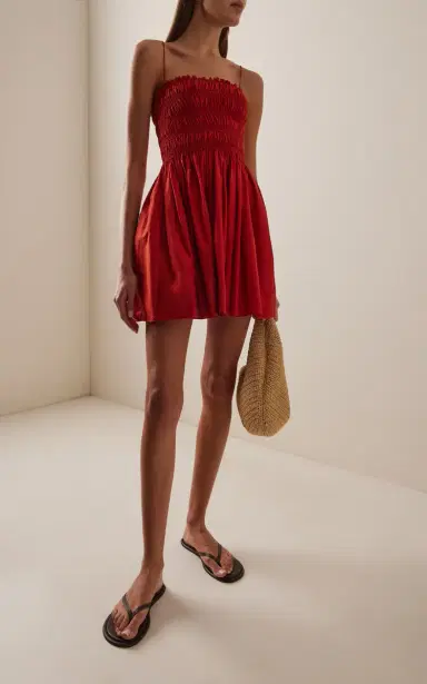 Matteau Shirred-Bodice Cotton Mini Dress | Thumbnail 3 Matteau Shirred-Bodice Cotton Mini Dress | Thumbnail 3