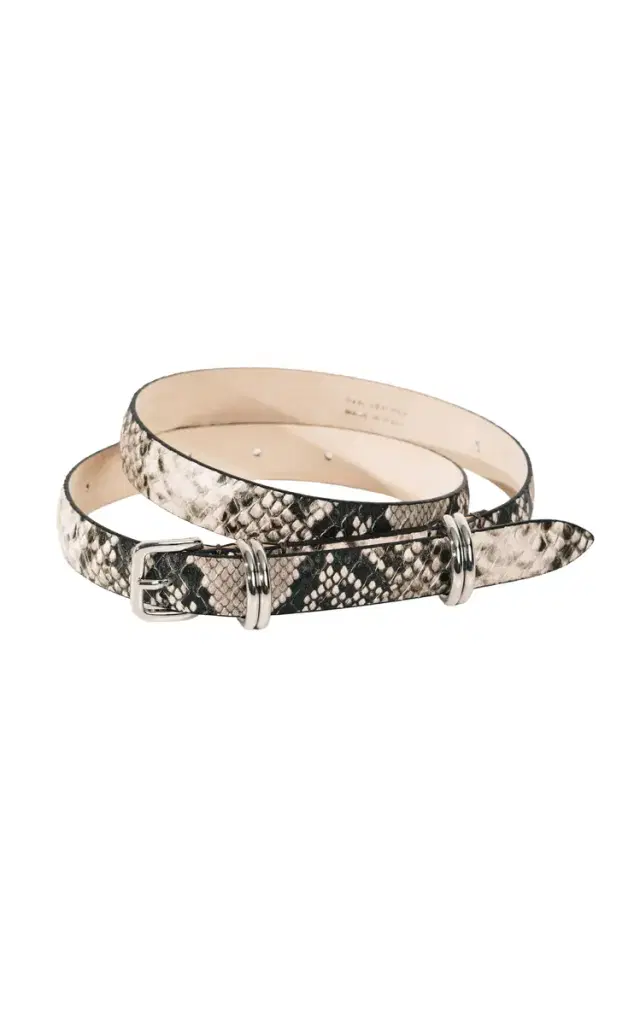 Constance Snake-Print Leather Belt Constance Snake-Print Leather Belt
