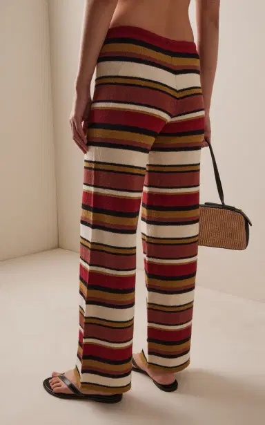 Zulu & Zephyr Striped Cotton-Linen Knit Pants | Thumbnail 4 Zulu & Zephyr Striped Cotton-Linen Knit Pants | Thumbnail 4