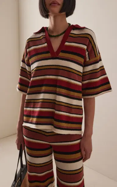 Zulu & Zephyr Striped Cotton-Linen Knit Shirt | Thumbnail 2 Zulu & Zephyr Striped Cotton-Linen Knit Shirt | Thumbnail 2