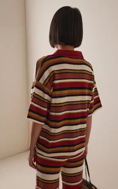 Zulu & Zephyr Striped Cotton-Linen Knit Shirt | Thumbnail 4 Zulu & Zephyr Striped Cotton-Linen Knit Shirt | Thumbnail 4