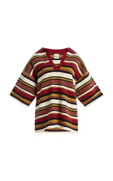 Zulu & Zephyr Striped Cotton-Linen Knit Shirt | Thumbnail 1 Zulu & Zephyr Striped Cotton-Linen Knit Shirt | Thumbnail 1