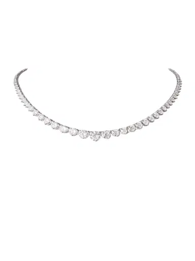 Wish Fine Jewelry 12.0ct Diamond 18K Gold Graduated Tennis Necklace | Thumbnail 1 Wish Fine Jewelry 12.0ct Diamond 18K Gold Graduated Tennis Necklace | Thumbnail 1