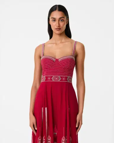Emporio Sirenuse Elida Dress with Ballerina Embroidery | Thumbnail 3 Emporio Sirenuse Elida Dress with Ballerina Embroidery | Thumbnail 3