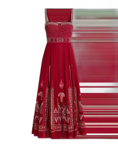 Emporio Sirenuse Elida Dress with Ballerina Embroidery | Thumbnail 1 Emporio Sirenuse Elida Dress with Ballerina Embroidery | Thumbnail 1