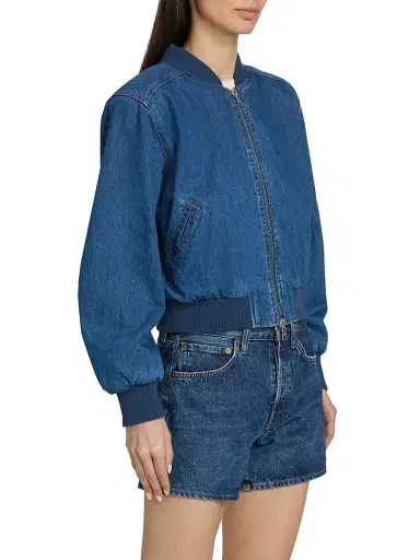 Hudson Jeans Women's Denim Bomber Jacket | Thumbnail 4 Hudson Jeans Women's Denim Bomber Jacket | Thumbnail 4