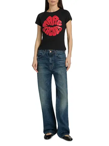 Marc Jacobs Women's Marc Kiss Logo Shrunken T-Shirt | Thumbnail 2 Marc Jacobs Women's Marc Kiss Logo Shrunken T-Shirt | Thumbnail 2