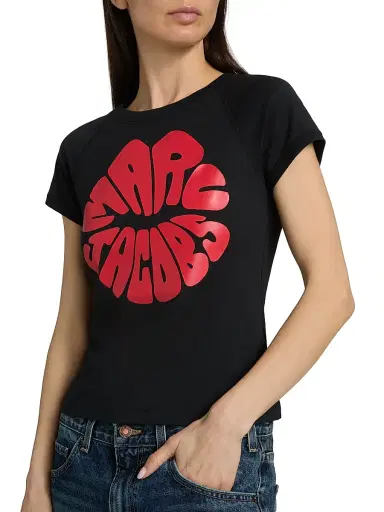 Marc Jacobs Women's Marc Kiss Logo Shrunken T-Shirt | Thumbnail 6 Marc Jacobs Women's Marc Kiss Logo Shrunken T-Shirt | Thumbnail 6